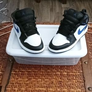 Blue,black and white Jordans